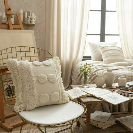 Bohemian Elegance Handwoven Cotton Pillow Cover Set - 2 Pieces - Très Elite