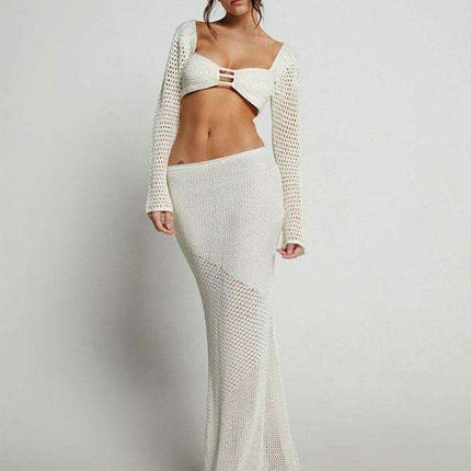 Bohemian Elegance Maxi Skirt Outfit with Adjustable Tie