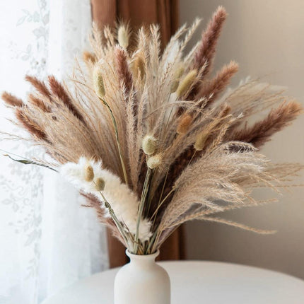 Bohemian Serenity: 80-Piece Dried Floral Grass Arrangement - Très Elite