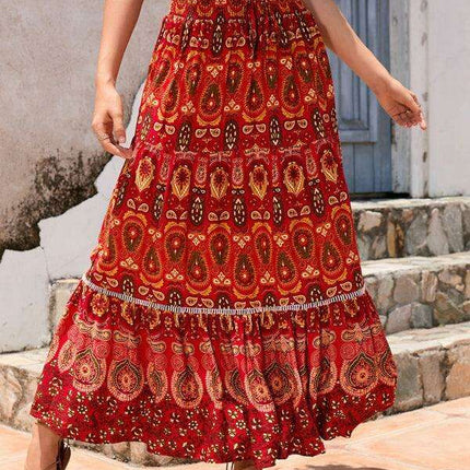 Bohemian Style Hollow Patchwork Maxi Skirt - Women's Fashion