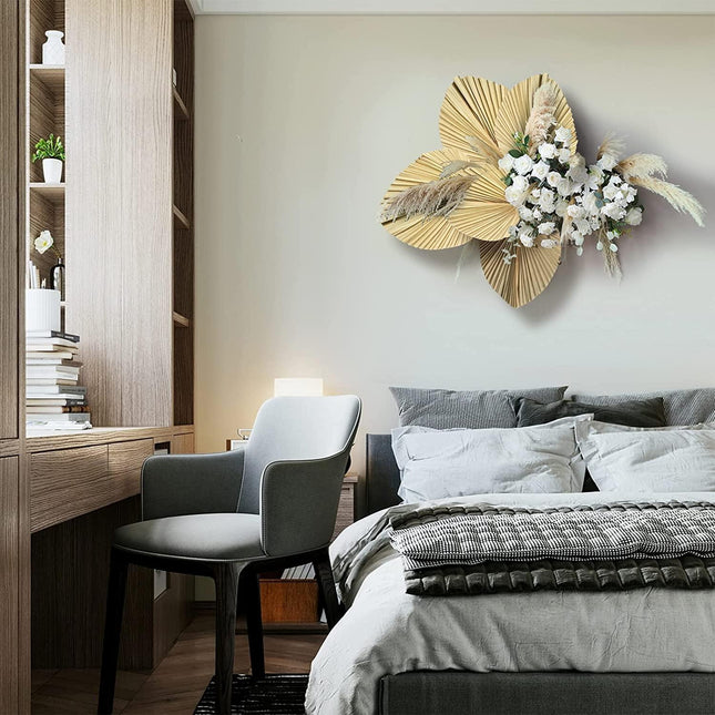 Boho Chic Dried Gold Palm Spears - Elegant Foliage for Home & Wedding Decor