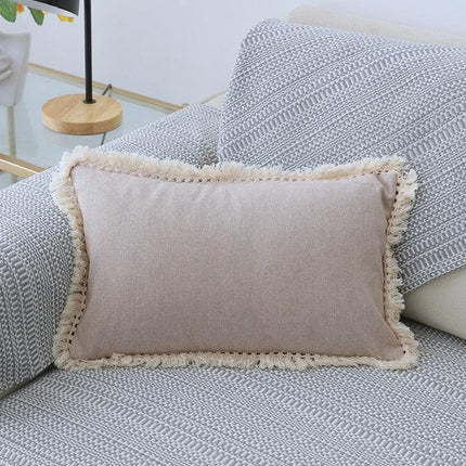 Boho-Chic Embroidered Pillow Covers with Trendy Tassel Details - Très Elite
