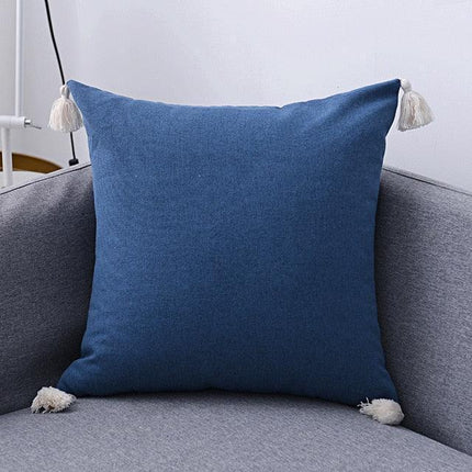 Boho-Chic Embroidered Pillow Covers with Trendy Tassel Details - Très Elite