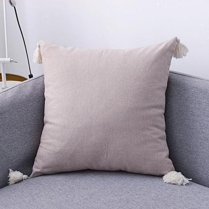Boho-Chic Embroidered Pillow Covers with Trendy Tassel Details - Très Elite