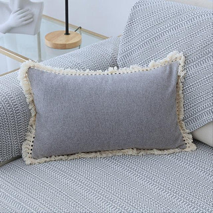 Boho-Chic Embroidered Pillow Covers with Trendy Tassel Details - Très Elite