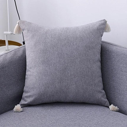 Boho-Chic Embroidered Pillow Covers with Trendy Tassel Details - Très Elite
