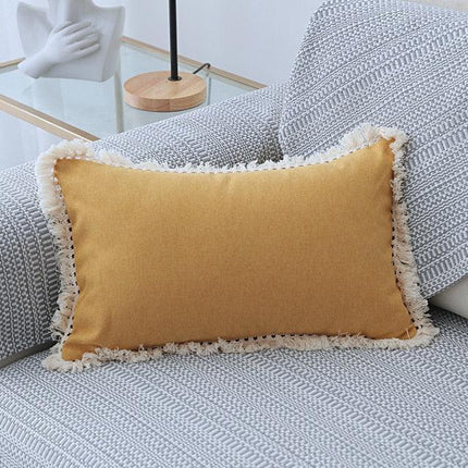 Boho-Chic Embroidered Pillow Covers with Trendy Tassel Details - Très Elite