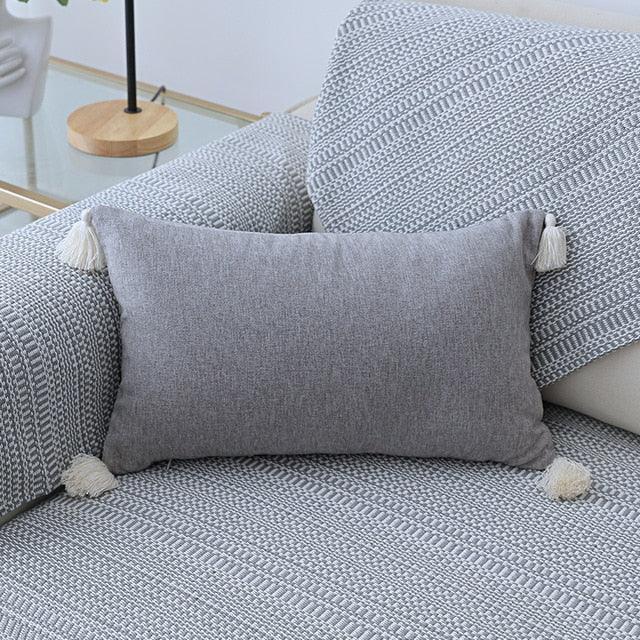 Boho-Chic Embroidered Pillow Covers with Trendy Tassel Details