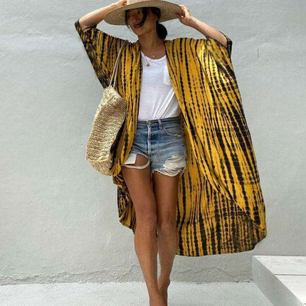 Boho Chic Tie-Dye Lightweight Beach Cardigan Cover-Up