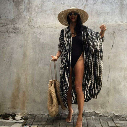 Boho Chic Tie-Dye Lightweight Beach Cardigan Cover-Up