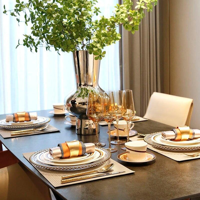 Botanica Luxe: European-Inspired Ceramic Dinner Plate Set for Elegant Entertaining