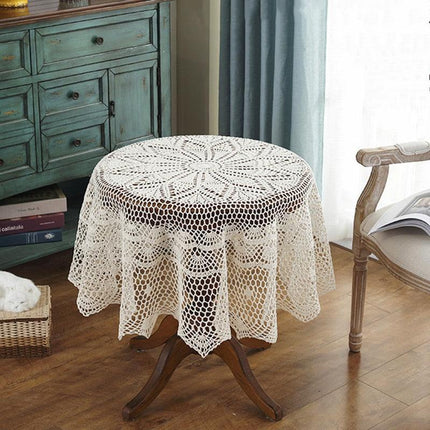 Botanica Luxurious Crochet Round Tablecloth - Chic Dining Essential