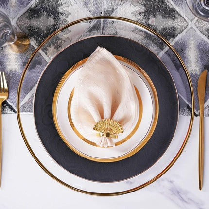 Botanical Elegance: Modern Ceramic Dinner Plate Set for Elevated Dining - Très Elite