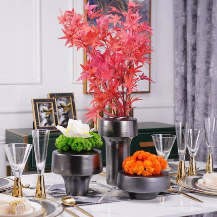 Botanical Elegance: Modern Ceramic Dinner Plate Set for Elevated Dining - Très Elite