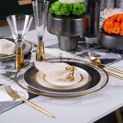 Botanical Elegance: Modern Ceramic Dinner Plate Set for Elevated Dining - Très Elite