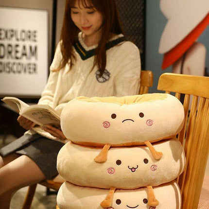 Cozy Toast Bread Plush Cushion - Soft Pillow for Work, Travel, Relaxation, and Home
