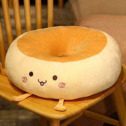 Cozy Toast Bread Plush Cushion - Soft Pillow for Work, Travel, Relaxation, and Home