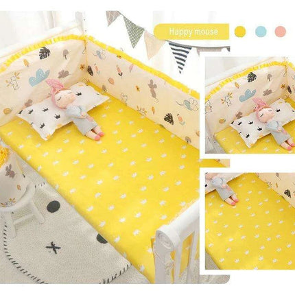 Breathable Cotton Baby Crib Bumper Pad Set - Protective 6-Piece Rail Guards - Très Elite- Très Elite