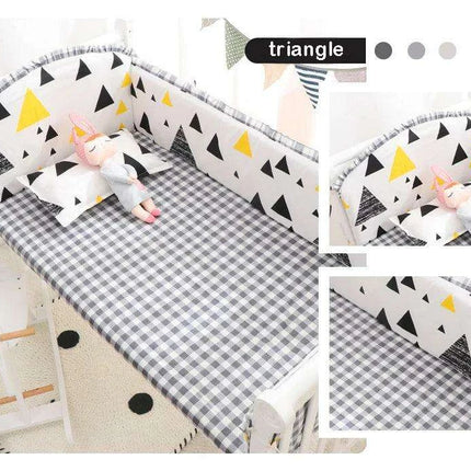 Breathable Cotton Baby Crib Bumper Pad Set - Protective 6-Piece Rail Guards- Très Elite- Très Elite