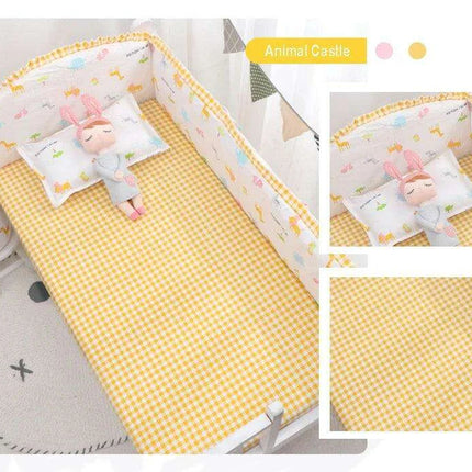 Breathable Cotton Baby Crib Bumper Pad Set - Protective 6-Piece Rail Guards - Très Elite- Très Elite