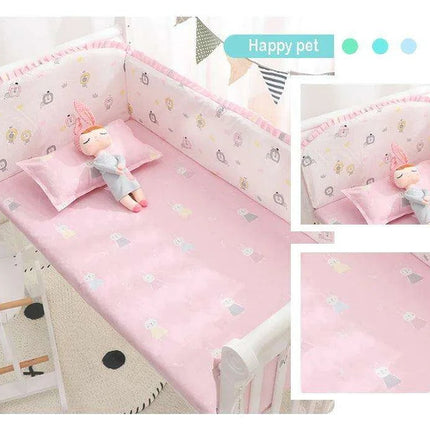 Breathable Cotton Baby Crib Bumper Pad Set - Protective 6-Piece Rail Guards - Très Elite- Très Elite