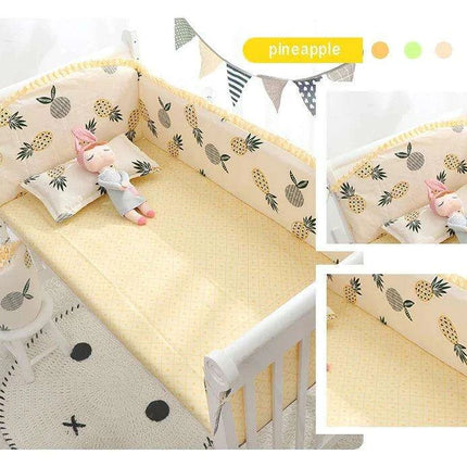 Breathable Cotton Baby Crib Bumper Pad Set - Protective 6-Piece Rail Guards- Très Elite- Très Elite