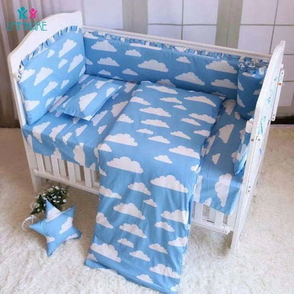 Breathable Cotton Baby Crib Bumper Pad Set - Protective 6-Piece Rail Guards - Très Elite- Très Elite