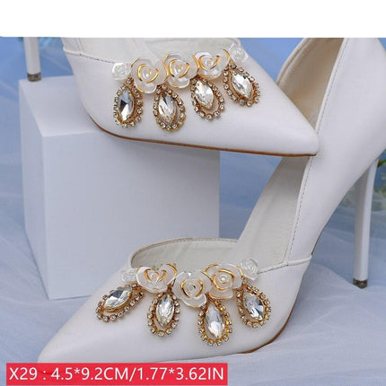 Bridal Rhinestone Footwear Clips - Luxurious Wedding Accessories for Elegant Shoes - Très Elite