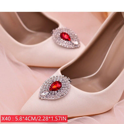 Bridal Rhinestone Footwear Clips - Luxurious Wedding Accessories for Elegant Shoes - Très Elite