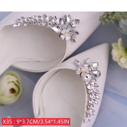 Bridal Rhinestone Footwear Clips - Luxurious Wedding Accessories for Elegant Shoes - Très Elite