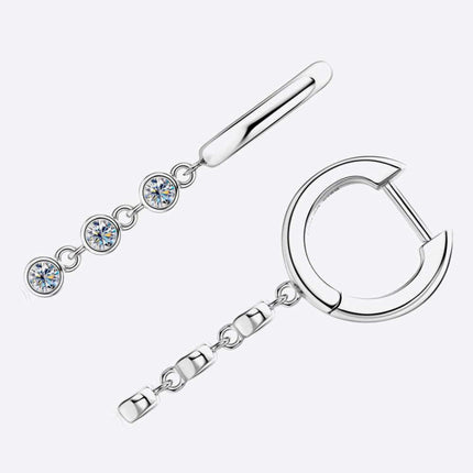 Brilliant Moissanite Sterling Silver Stud Earrings with Luxurious Gift Presentation