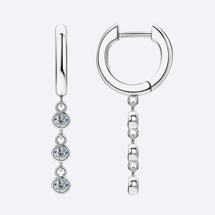 Brilliant Moissanite Sterling Silver Stud Earrings with Luxurious Gift Presentation