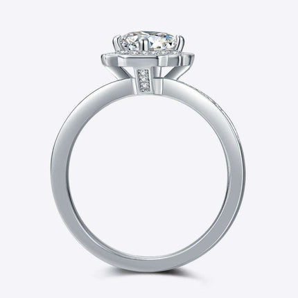 Brilliant Sterling Silver Halo Ring with Lab-Created Diamonds - Très Elite