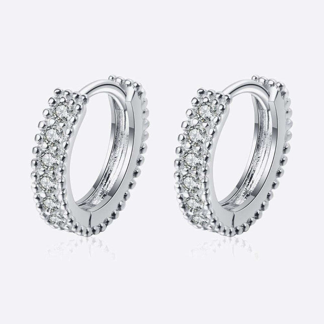 Brilliant Sterling Silver Huggie Earrings with Lab-Diamonds and Care Tips