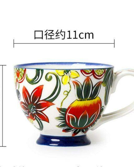 Elegant Floral Porcelain Drinking Mug - Your Ideal Beverage Companion
