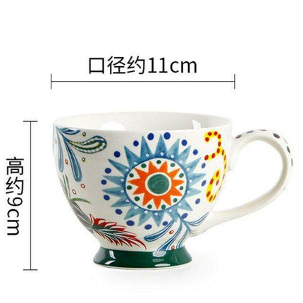 Elegant Floral Porcelain Drinking Mug - Your Ideal Beverage Companion