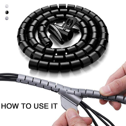 Cable Management Spiral Organizer for a Tidy Workspace - Très Elite