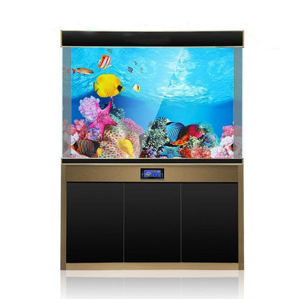 Captivating 3D Underwater Scene Aquarium Sticker Poster for Stunning Tank Makeover
