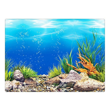 Captivating 3D Underwater Scene Aquarium Sticker Poster for Stunning Tank Makeover