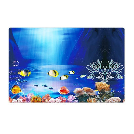Captivating 3D Underwater Scene Aquarium Sticker Poster for Stunning Tank Makeover