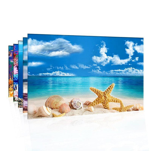 Captivating 3D Underwater Scene Aquarium Sticker Poster for Stunning Tank Makeover