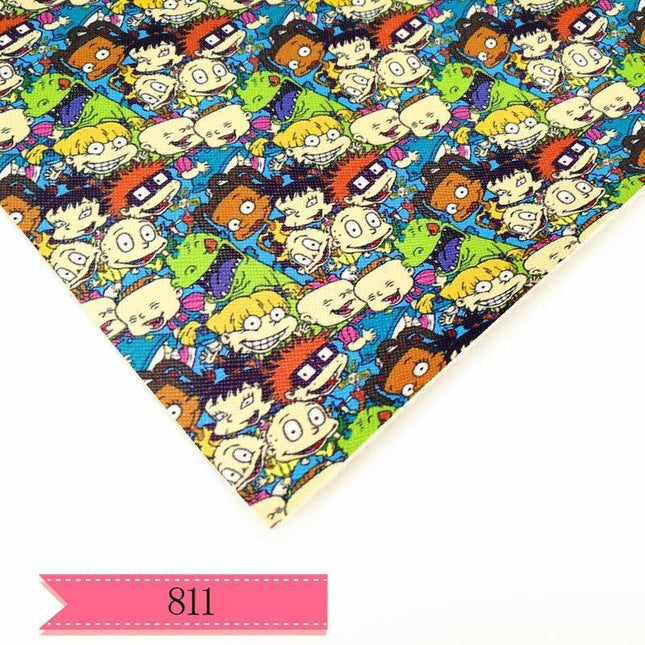 Cartoon Character Printed PVC Leather Craft Sheet for DIY Projects