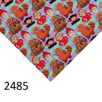 Cartoon-Inspired Faux Leather Crafting Sheet for Creative DIY Projects..