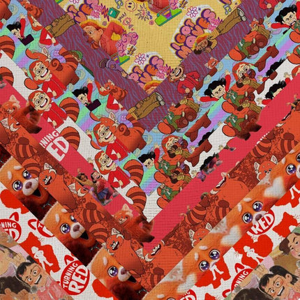 Cartoon-Inspired Faux Leather Crafting Sheet for Creative DIY Projects..