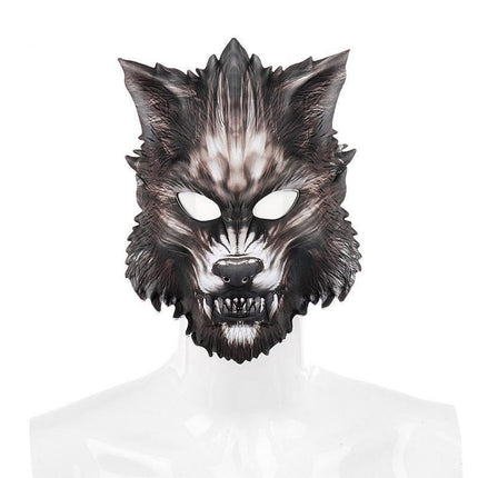 Cartoon Wolf Costume Mask - Premium PU Leather Halloween & Cosplay Accessory