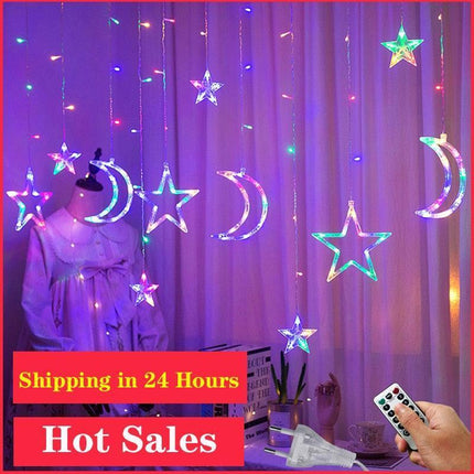 Celestial Dream LED Moon and Star String Lights for Whimsical Decor - Très Elite
