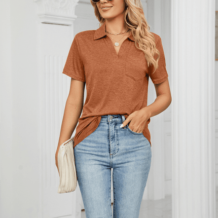 Chambray-Trimmed Short Sleeve Polo for Men