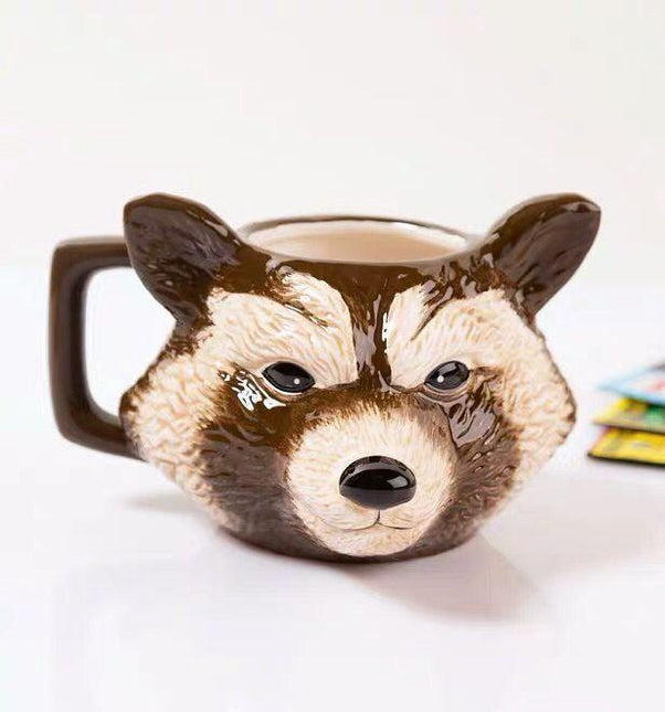 Charming 3D Raccoon Ceramic Mug Collection
