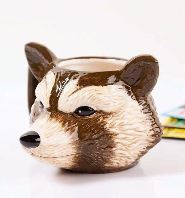 Charming 3D Raccoon Ceramic Mug Collection