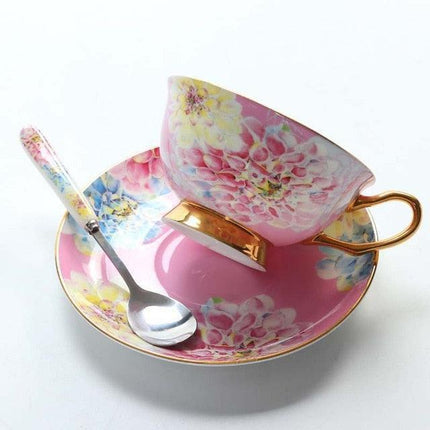 Charming Antique Bone China Coffee Cup Set of Two - Très Elite